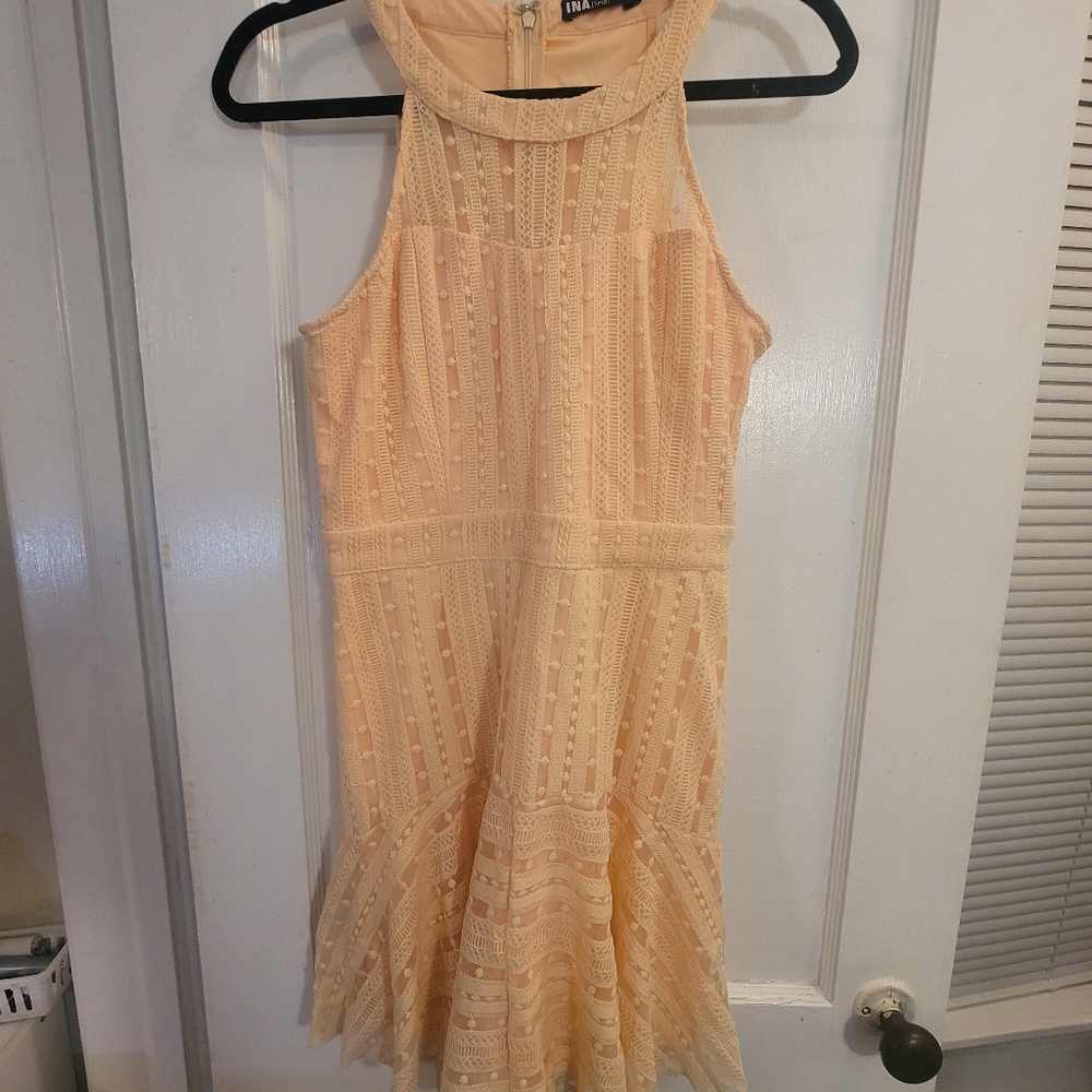 Peach halter top dress size Lg